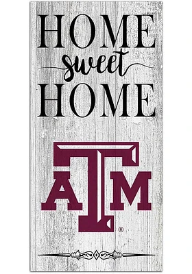 Texas A&M Aggies Home Sweet Home Whitewashed Sign - Maroon