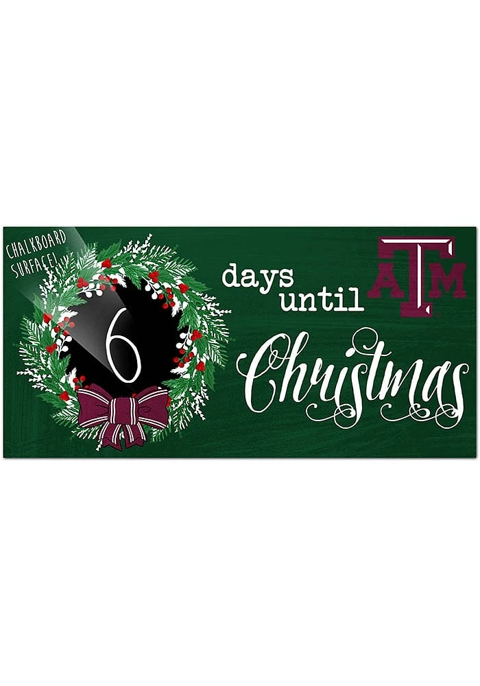 Texas A&M Aggies Chalk Christmas Countdown Sign - Maroon