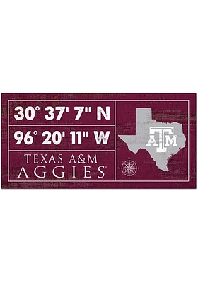 Texas A&M Aggies Horizontal Coordinate Sign - Maroon