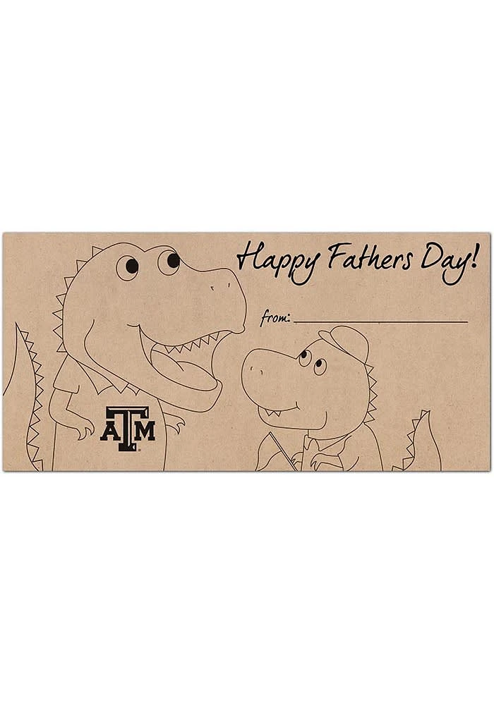 Texas A&M Aggies Fathers Day Coloring Sign - Maroon