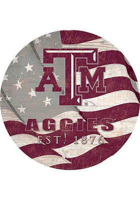 Texas A&M Aggies 24in Flag Circle Sign - Maroon