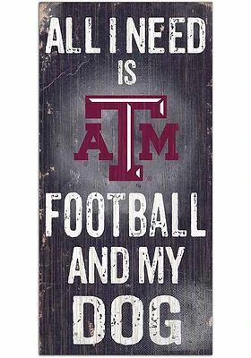 Texas A&M Aggies Football and My Dog Sign - Maroon