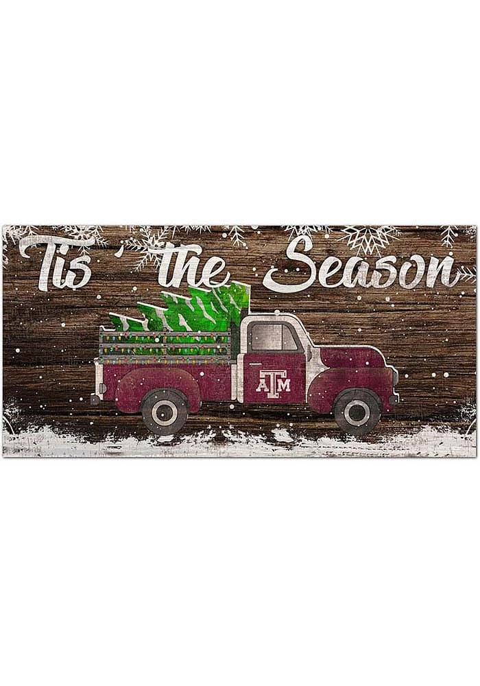 Texas A&M Aggies Tis the Season 6x12 Sign - Maroon