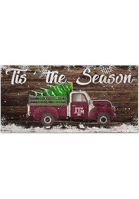 Texas A&M Aggies Tis the Season 6x12 Sign - Maroon