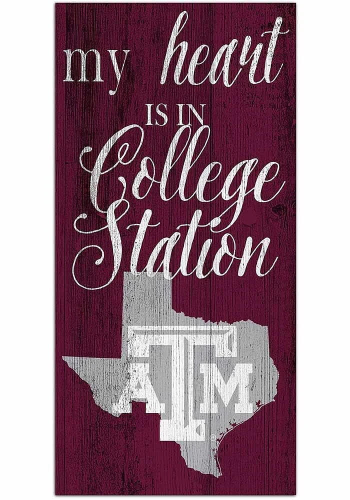 Texas A&M Aggies My Heart State Sign - Maroon