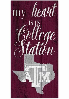 Texas A&M Aggies My Heart State Sign - Maroon