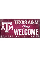 Texas A&M Aggies Fans Welcome 6x12 Sign - Maroon