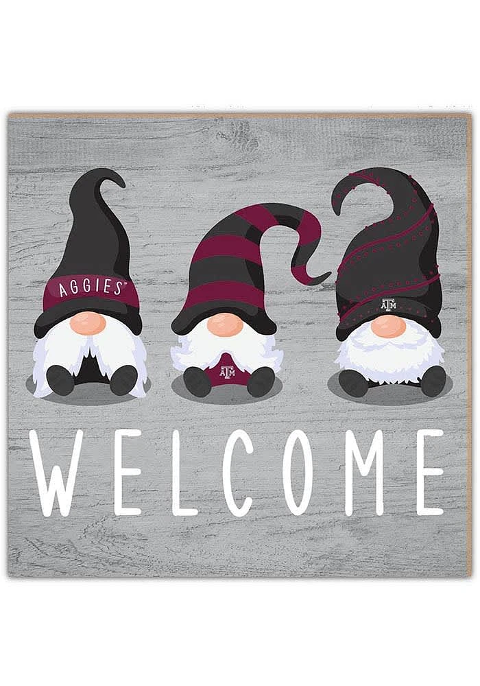 Texas A&M Aggies Welcome Gnomes Sign - Maroon