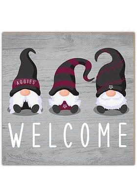 Texas A&M Aggies Welcome Gnomes Sign - Maroon