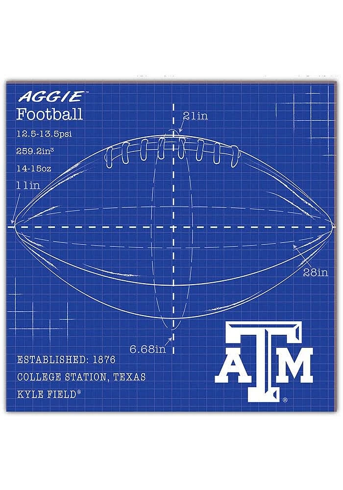Texas A&M Aggies Ball Blueprint Sign - Maroon