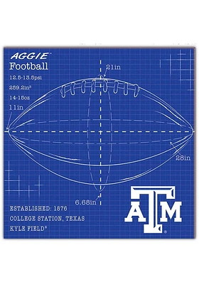 Texas A&M Aggies Ball Blueprint Sign - Maroon