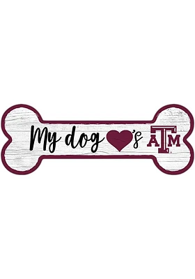 Texas A&M Aggies Dog Bone 6x12 Sign - Maroon