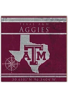 Texas A&M Aggies Coordinates Sign - Maroon