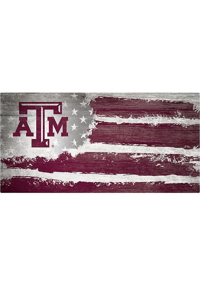 Texas A&M Aggies Flag 6x12 Sign - Maroon