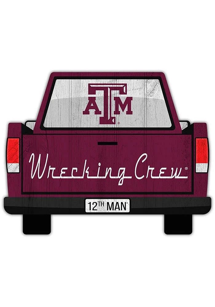 Texas A&M Aggies Truck Back Cutout Sign - Maroon