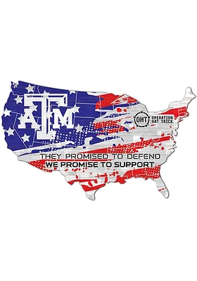 Texas A&M Aggies OHT USA Shape Cutout Sign - Maroon
