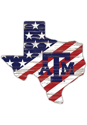 Texas A&M Aggies 12 Inch USA State Cutout Sign - Maroon