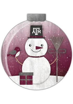 Texas A&M Aggies Snowglobe 12 Inch Sign - Maroon