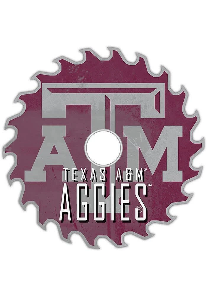 Texas A&M Aggies Rust Circular Saw Sign - Maroon