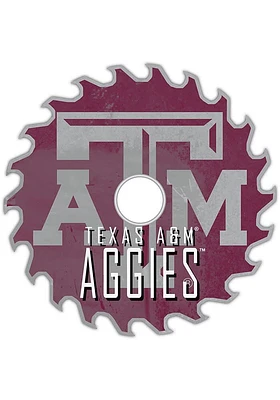 Texas A&M Aggies Rust Circular Saw Sign - Maroon