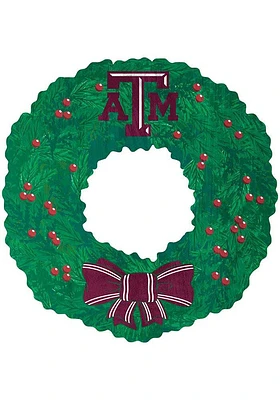 Texas A&M Aggies Team Wreath 16 Inch Sign - Maroon