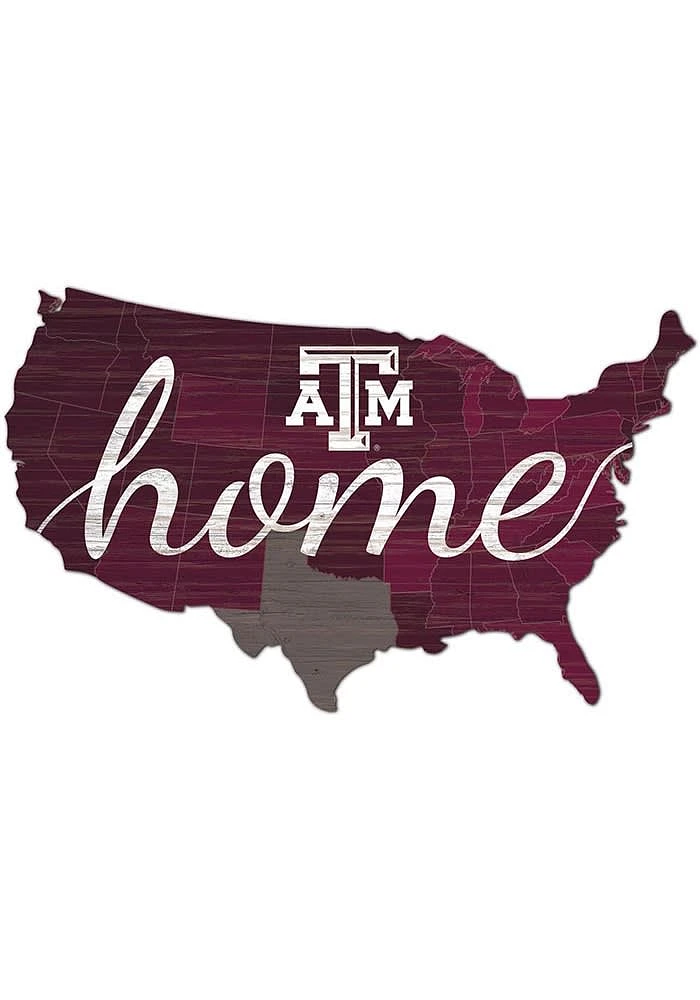 Texas A&M Aggies USA Shape Cutout Sign - Maroon