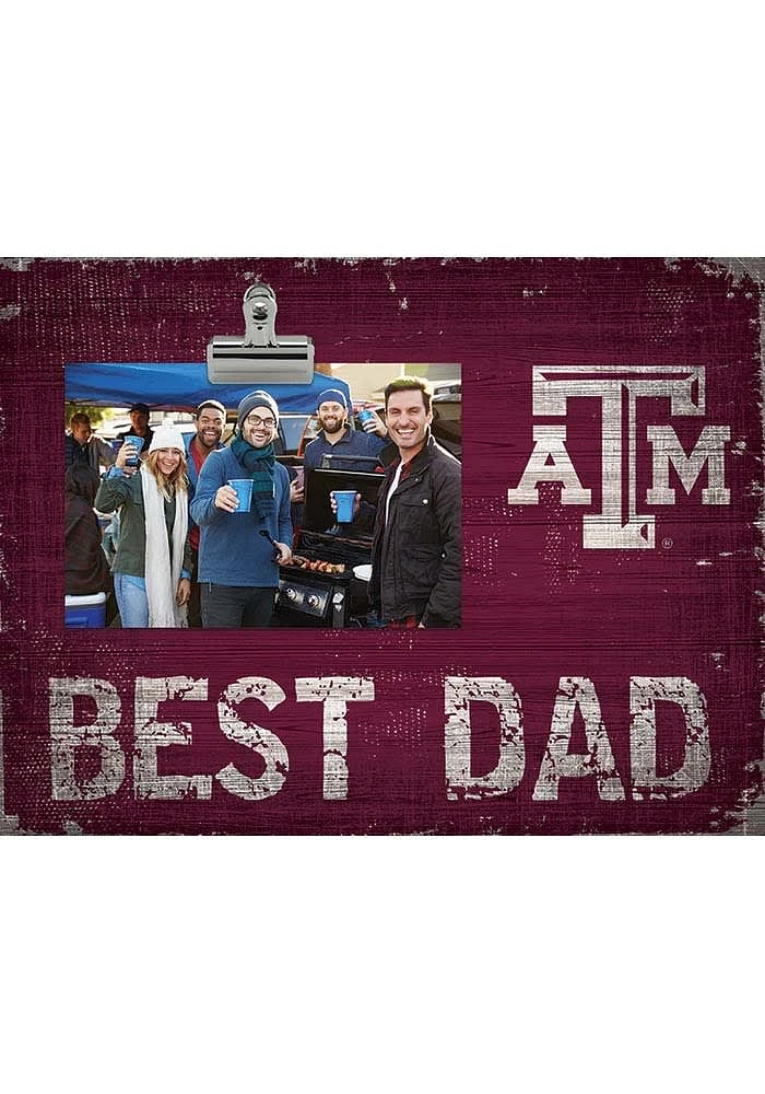 Texas A&M Aggies Best Dad Clip Picture Frame - Maroon