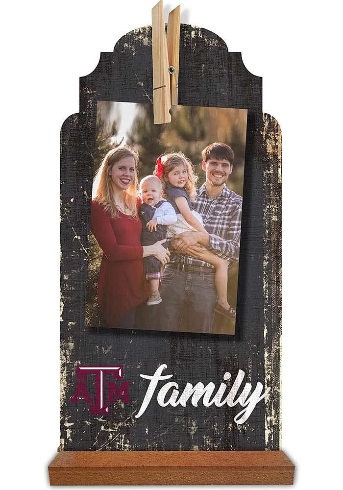 Texas A&M Aggies Family Clothespin Sign - Maroon