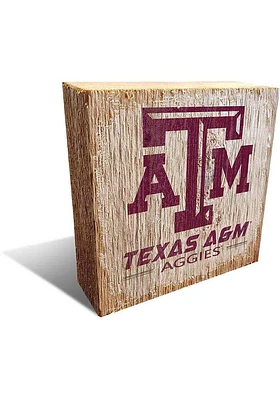 Texas A&M Aggies Logo Block Sign - Maroon