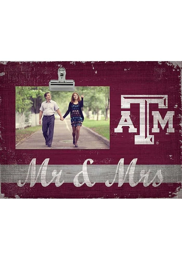 Texas A&M Aggies Mr and Mrs Clip Picture Frame - Maroon