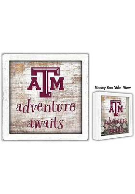 Texas A&M Aggies Adventure Awaits Box Sign - Maroon