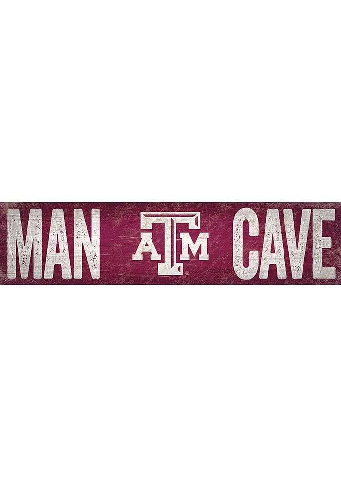 Texas A&M Aggies Man Cave 6x24 Sign - Maroon