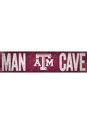 Texas A&M Aggies Man Cave 6x24 Sign - Maroon