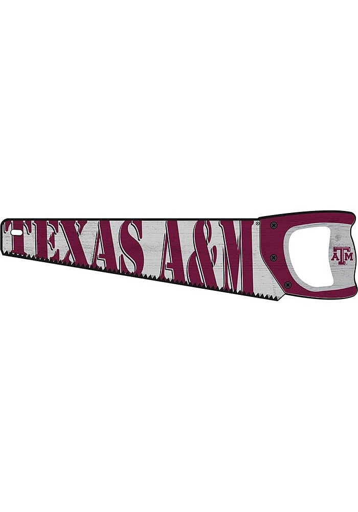 Texas A&M Aggies Wood Handsaw Sign - Maroon