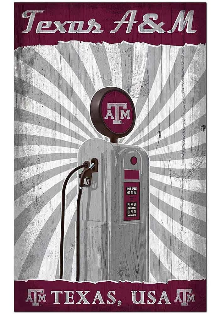 Texas A&M Aggies Retro Pump Location Sign - Maroon