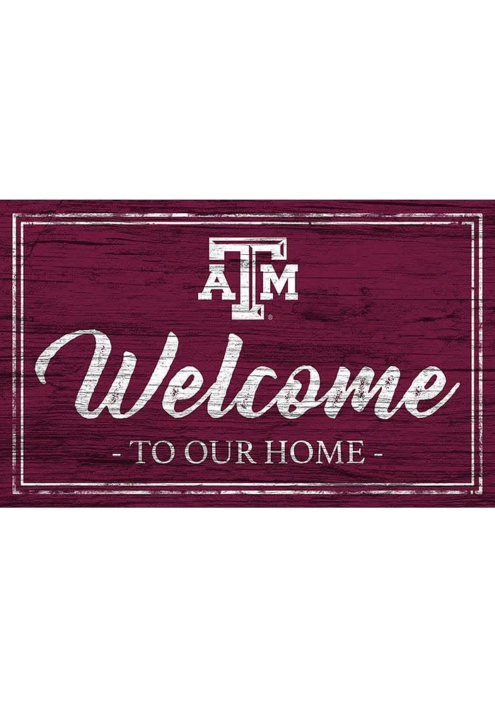 Texas A&M Aggies Team Welcome 11x19 Sign - Maroon