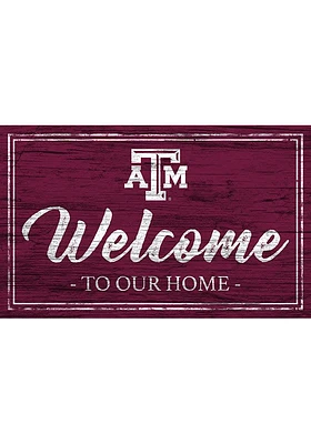 Texas A&M Aggies Team Welcome 11x19 Sign - Maroon