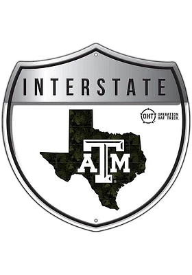 Texas A&M Aggies 24in OHT Camo Interstate Sign - Maroon
