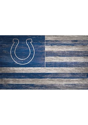 Indianapolis Colts Distressed Flag 11x19 Sign - Blue