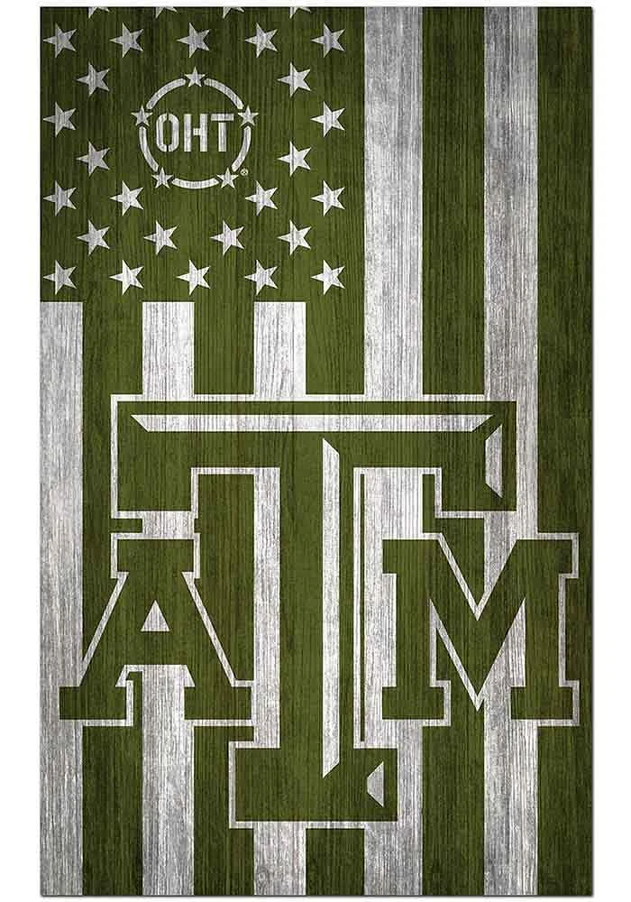 Texas A&M Aggies 11x19 OHT Military Flag Sign - Maroon