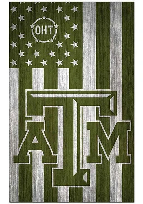 Texas A&M Aggies 11x19 OHT Military Flag Sign - Maroon