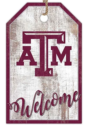 Texas A&M Aggies Welcome Team Tag Sign - Maroon