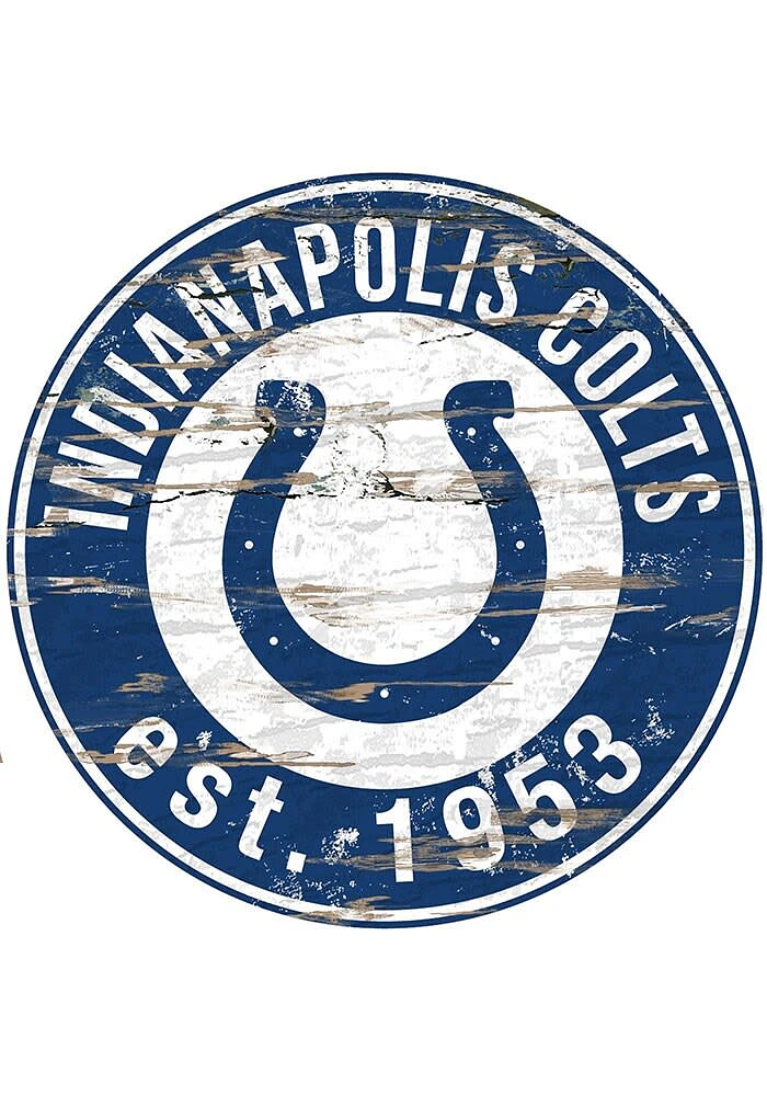 Indianapolis Colts Established Date Circle 24 Inch Sign - Blue