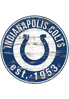 Indianapolis Colts Established Date Circle 24 Inch Sign - Blue