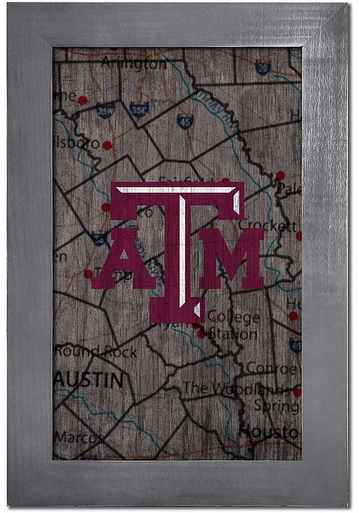 Texas A&M Aggies City Map Sign - Maroon