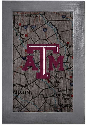 Texas A&M Aggies City Map Sign - Maroon