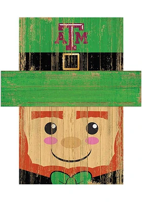 Texas A&M Aggies Leprechaun Head Sign - Maroon