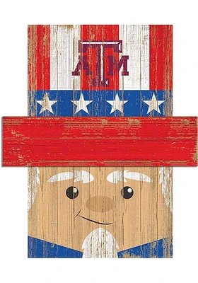 Texas A&M Aggies Patriotic Head Sign - Maroon