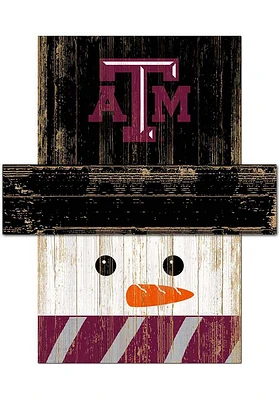 Texas A&M Aggies Snowman Head Sign - Maroon