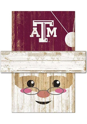 Texas A&M Aggies Santa Head Sign - Maroon